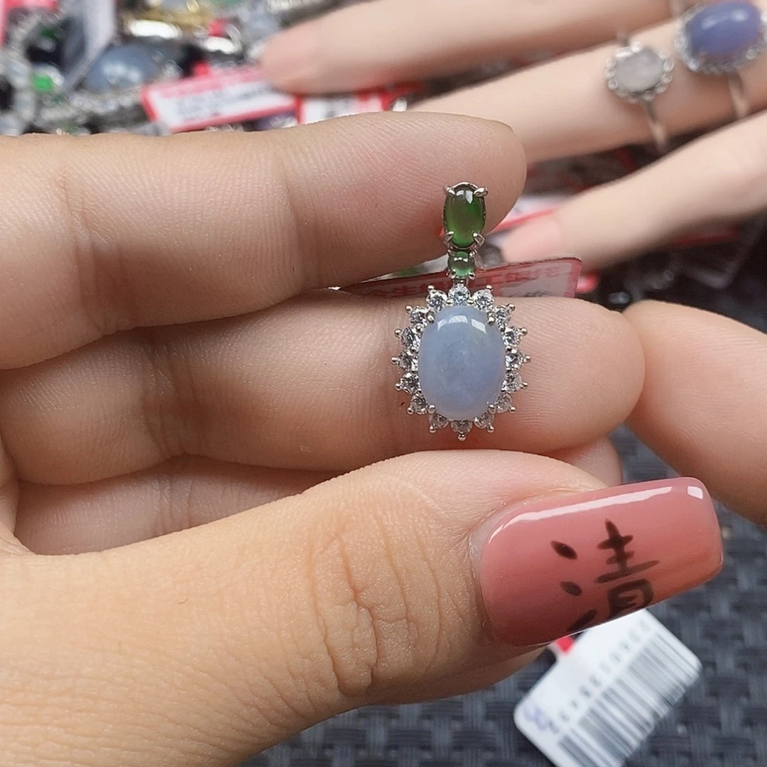 翡翠银S925镶嵌戒指