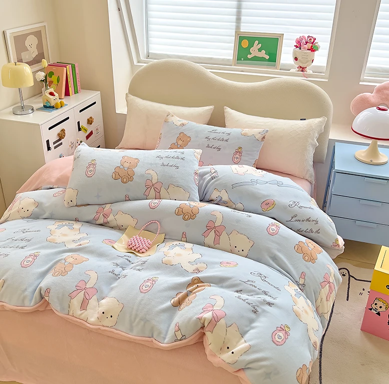 牛奶绒套件单被套秋冬床品套件
