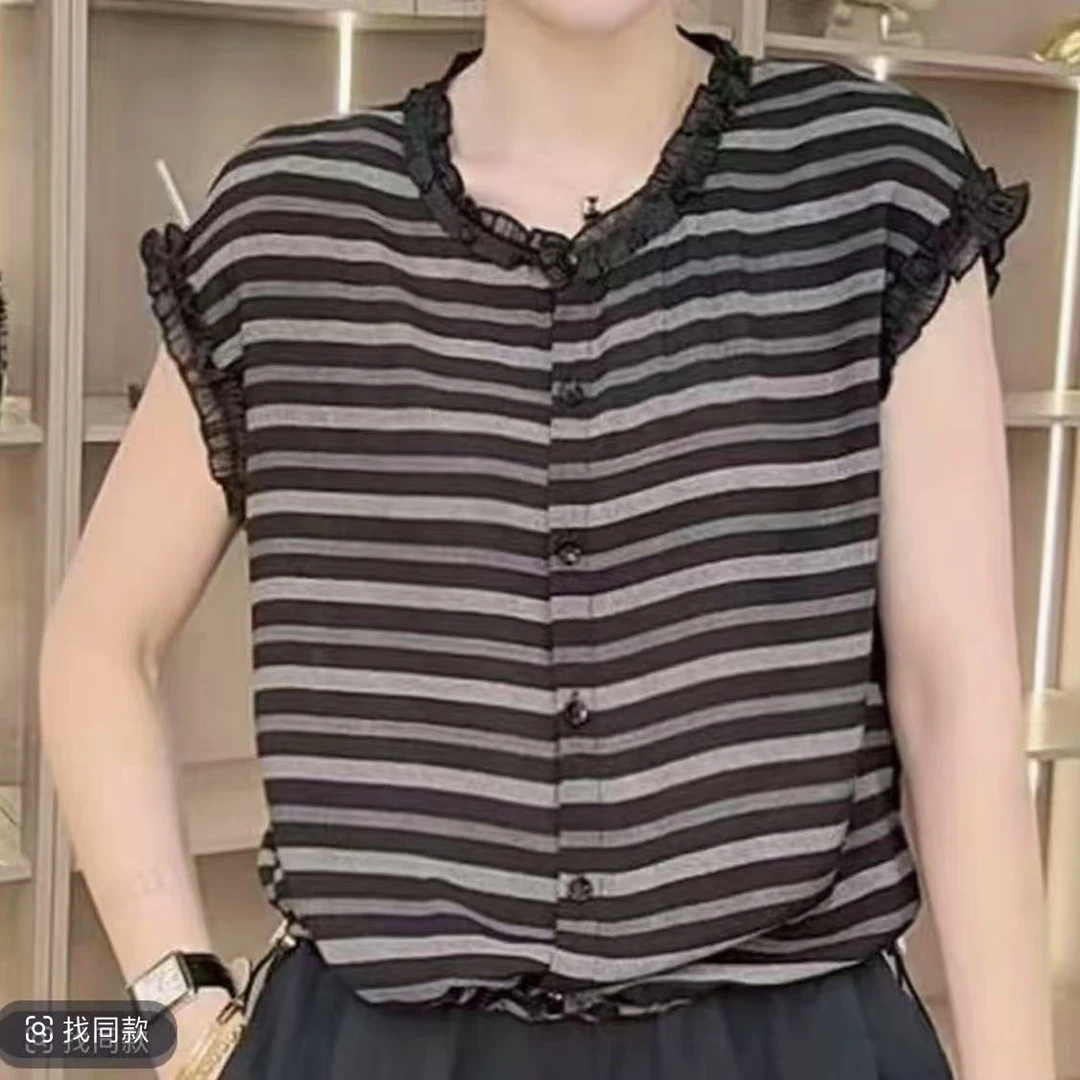 夏季时尚百搭减龄收腰设计民族风衬衫复古薄款气质女士上衣   306