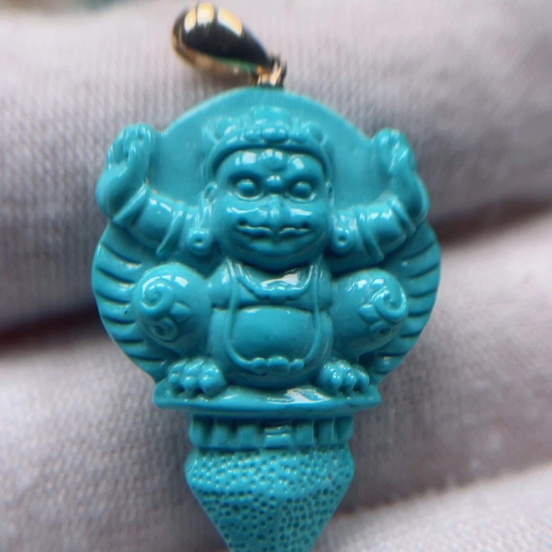 绿松石珠宝奇石18K金镶嵌