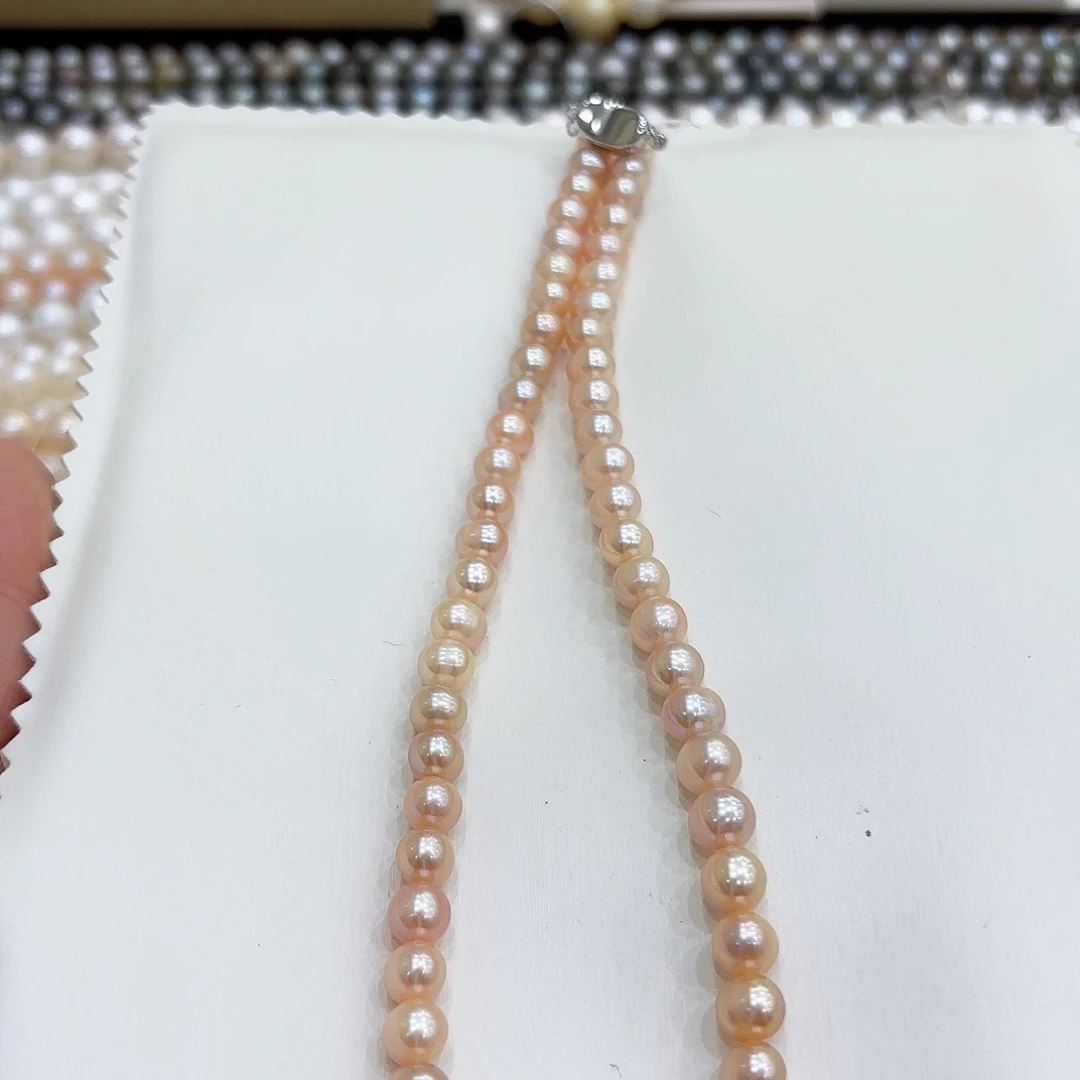 项链淡水珍珠未镶嵌6-8无核