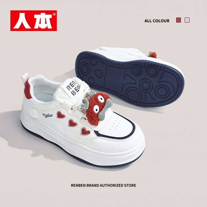 人本女鞋原创卡通时尚休闲鞋透气板鞋小众ins潮鞋学生四季百搭鞋