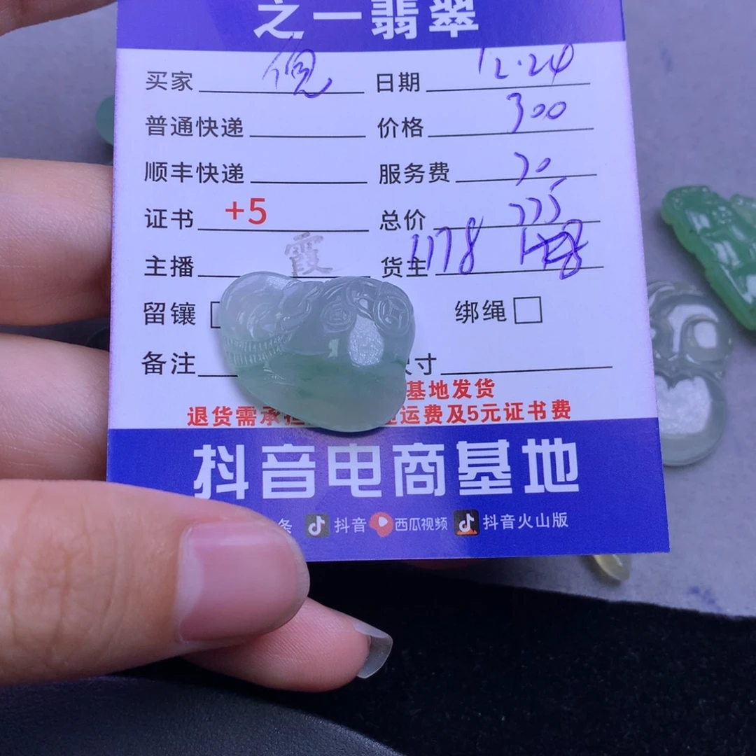 颈饰未镶嵌翡翠倪*