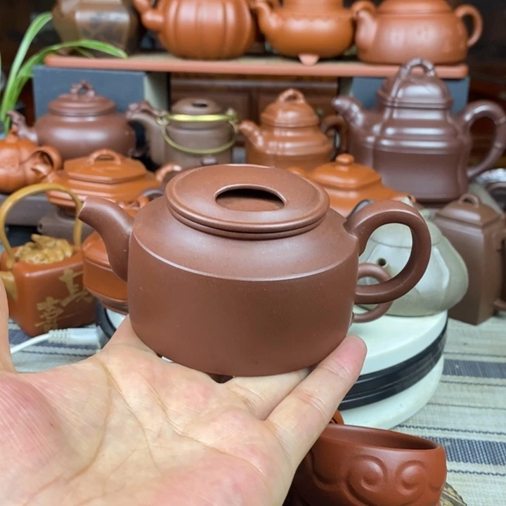 紫砂茶壶牛盖200cc原矿老紫泥双十一特价