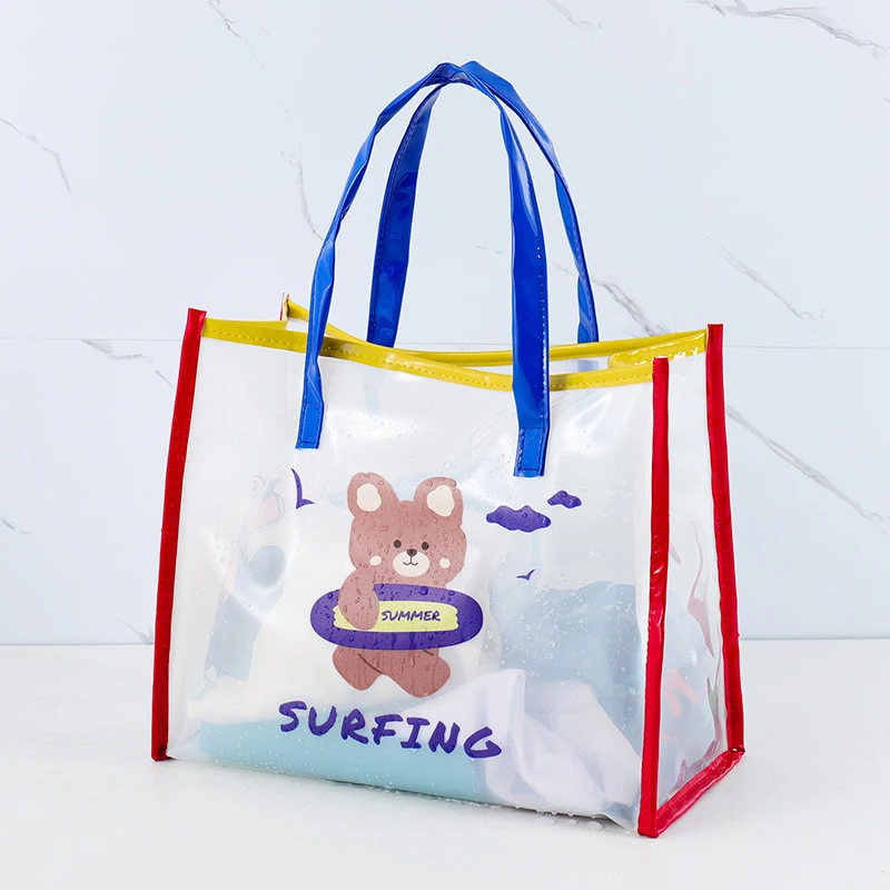 沙滩包可爱卡通防水手提袋冬浴室夏泳池收纳包PVC儿童便携游泳包