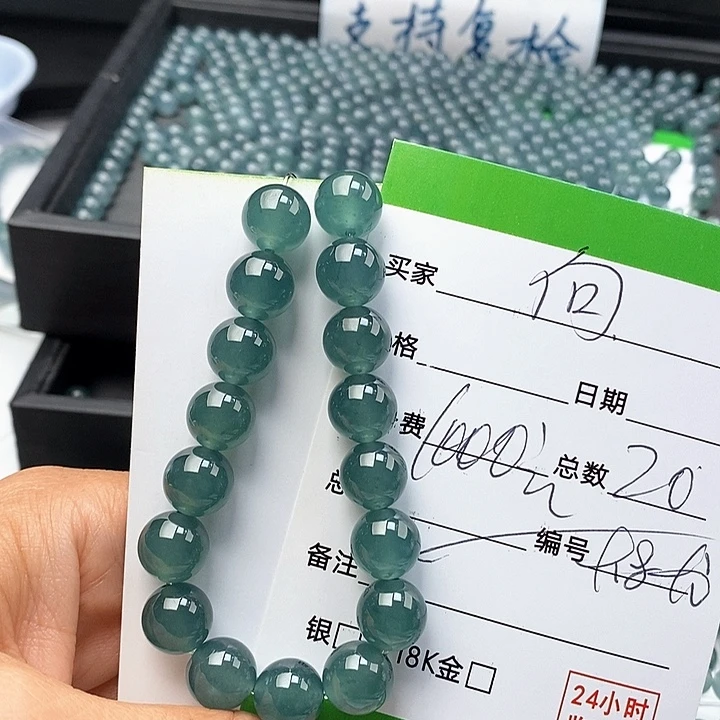 ༺***༻翡翠未镶嵌手链散珠多样性自选