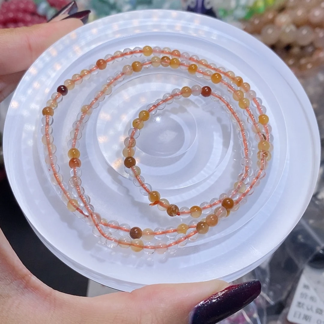 【闪购商品】水晶手链银S925镶嵌兔毛三圈110