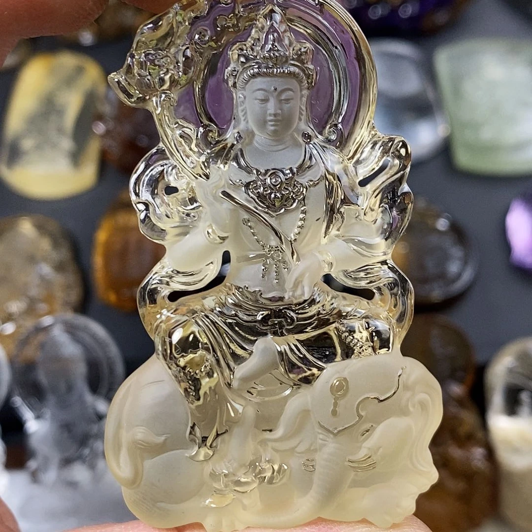 水晶天然水晶吊坠未镶嵌水*涧