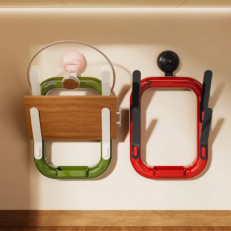 吸盘多层锅盖架家用免打孔多功能沥水架案板收纳架壁挂砧板置物架