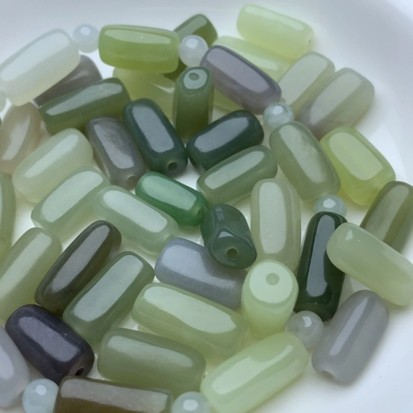 【闪购商品】和田玉（糖玉）手链未镶嵌卡6x14和田玉长条20颗