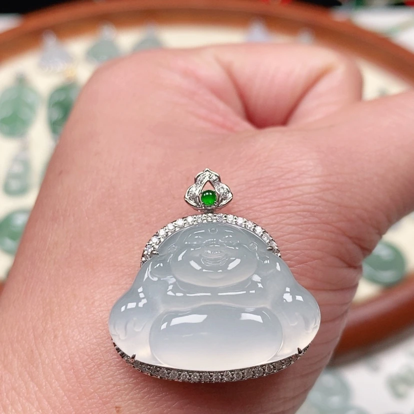 【闪购商品】翡翠吊坠(不含链)18K金镶嵌