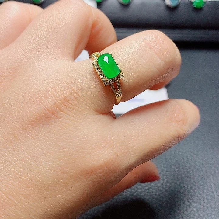 银S925镶嵌戒指翡翠