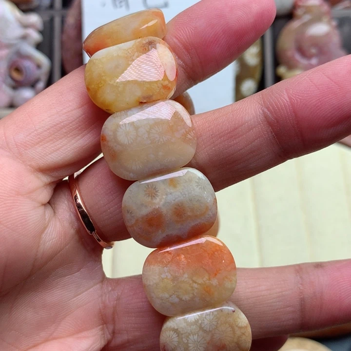 硅化珊瑚（珊瑚玉）颈饰未镶嵌