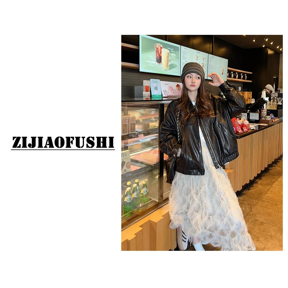 “柏林街”植鞣牛皮休闲春秋款皮衣外套   FGDFS-2818