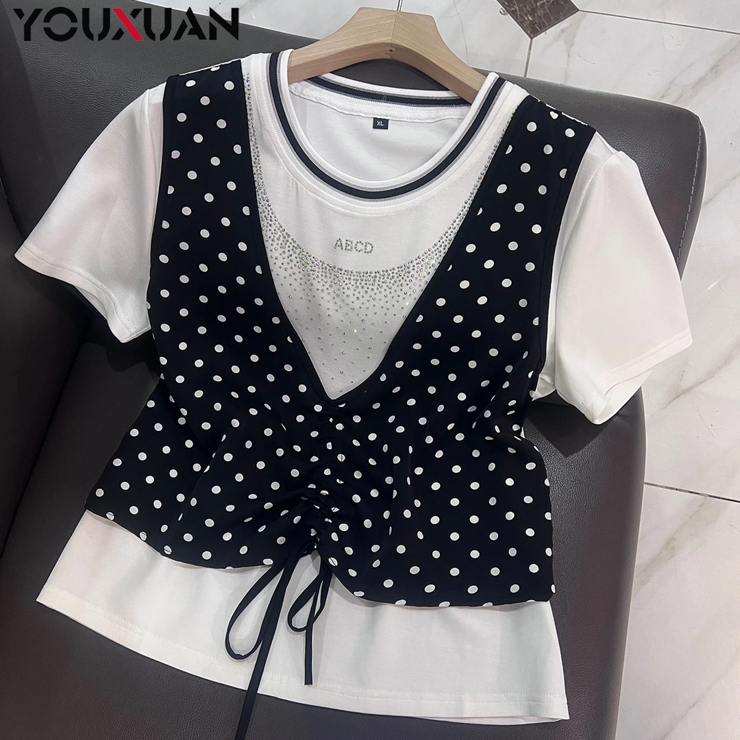 2025夏季新品女士短袖圆领休闲T恤上衣女装时尚百搭半袖小衫7889