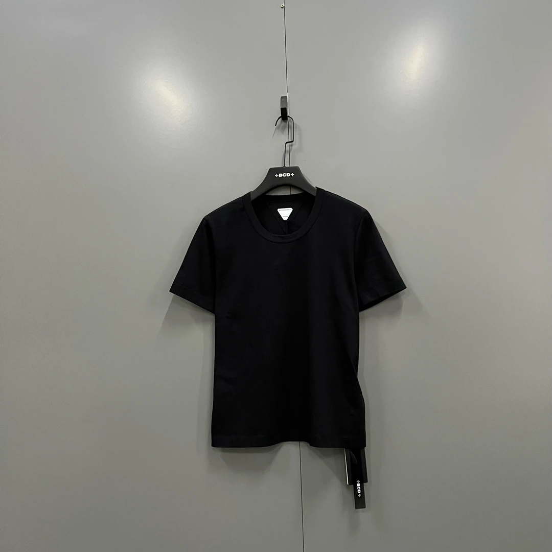 99新 BOTTEGA VENETA/葆蝶家 h823  BV 黑色圆领短袖 S码 607678