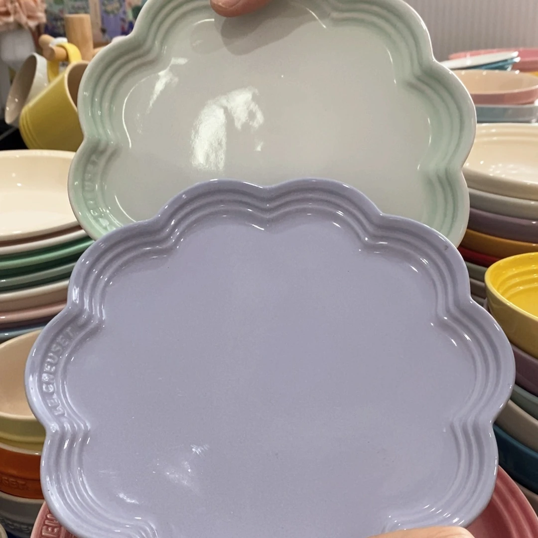 瓷片微瑕9英寸花边盘2只