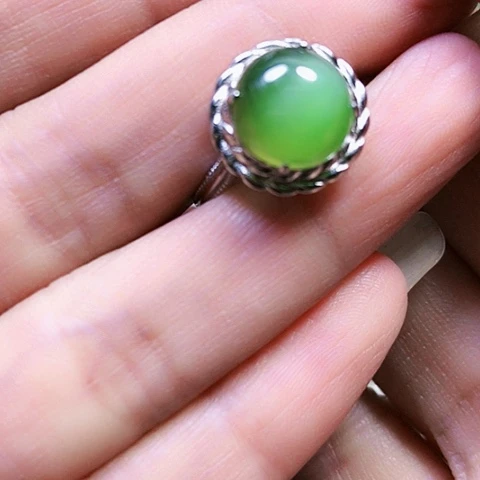 和田玉银S925镶嵌挂件