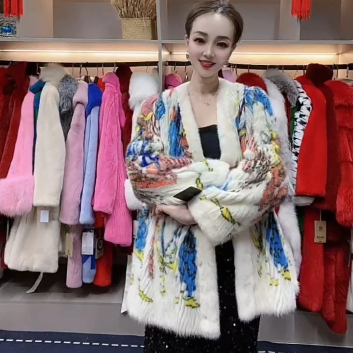 进口貂皮大衣女整貂中长款2025新款秋冬高端奢华车条彩貂皮草外套