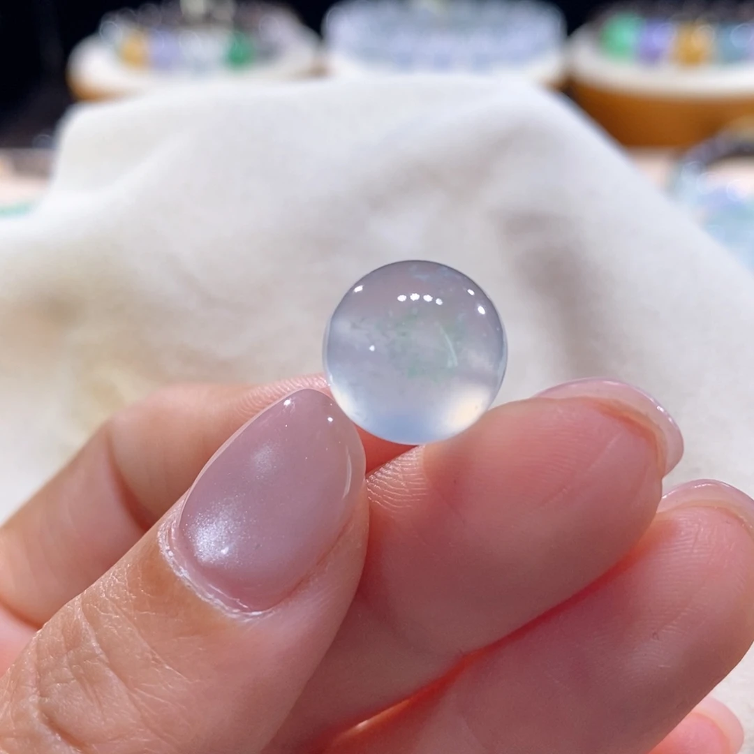 翡翠未镶嵌颈饰高冰飘绿珠珠13+