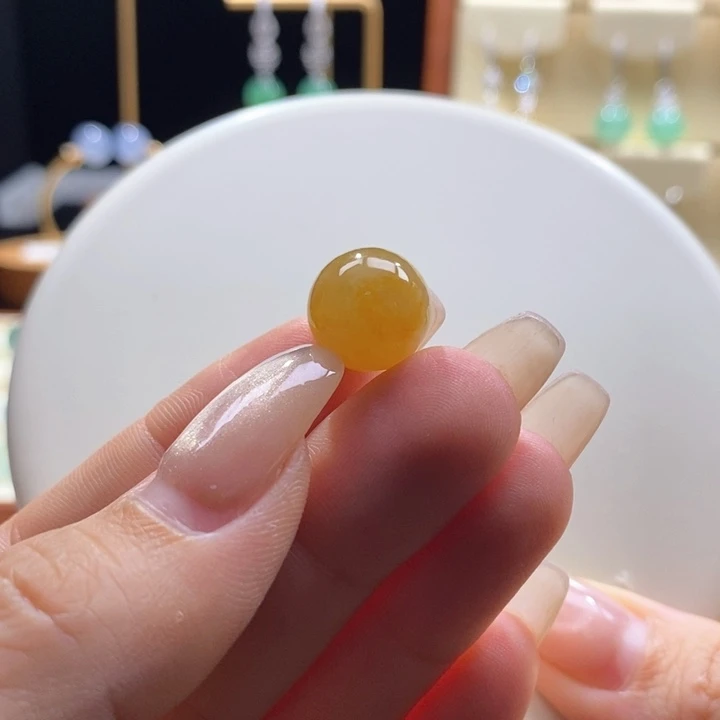 颈饰未镶嵌翡翠翡翠满黄圆珠