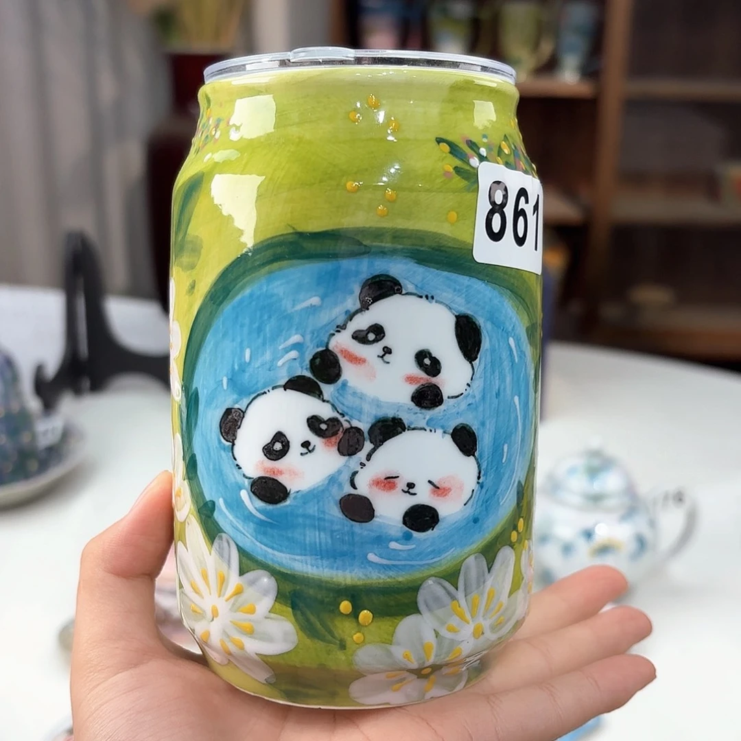 猫***猫景德镇手绘高温釉下彩陶瓷茶具