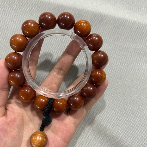 A643 玉化崖柏 卡1.6带备用珠 圆珠单圈手串