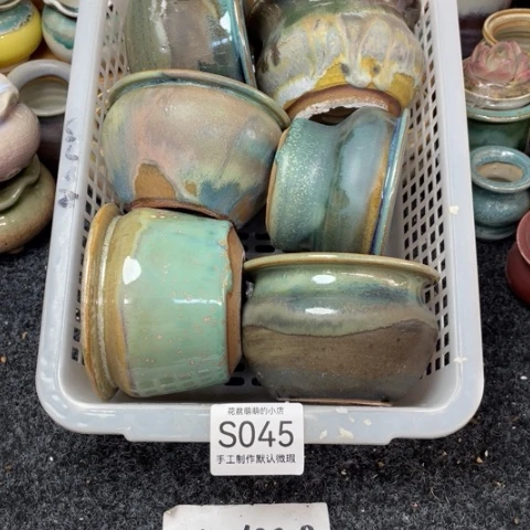 紫砂花盆微瑕045口径7.5左右