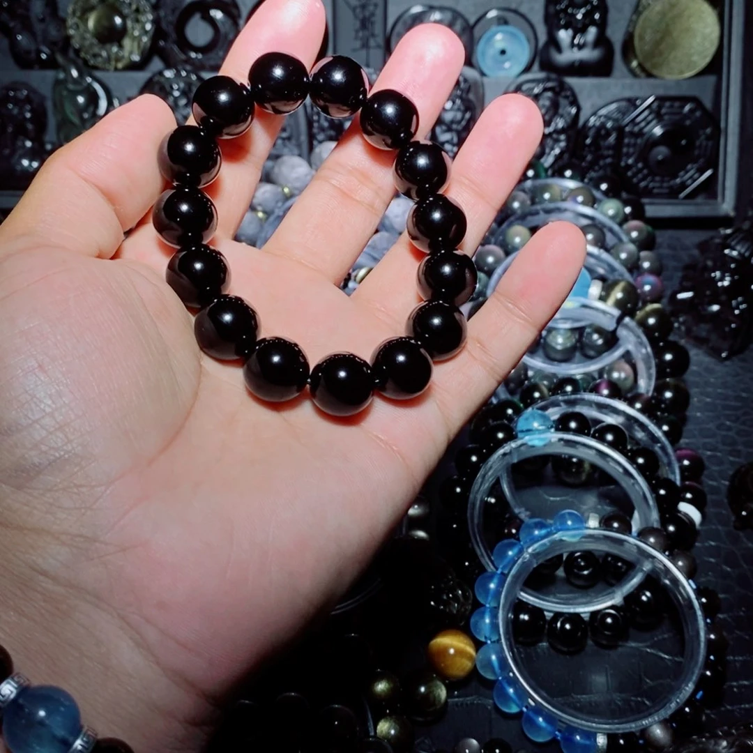 黑曜岩未镶嵌手链小**?