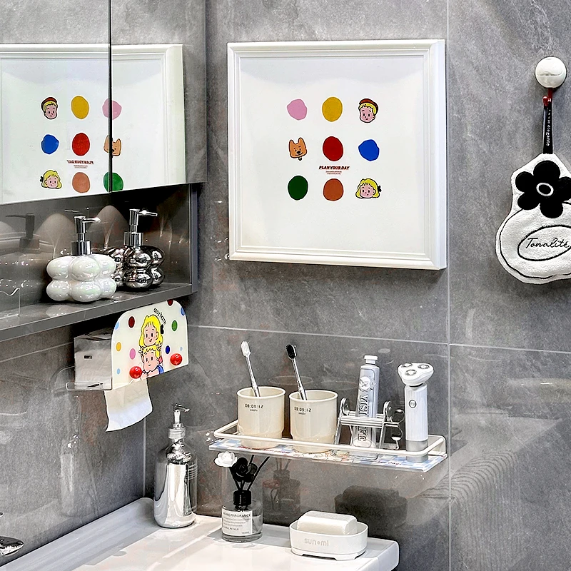 浴室洗漱台壁挂置物架洗漱用品大容量收纳架防水防潮可折叠收纳架