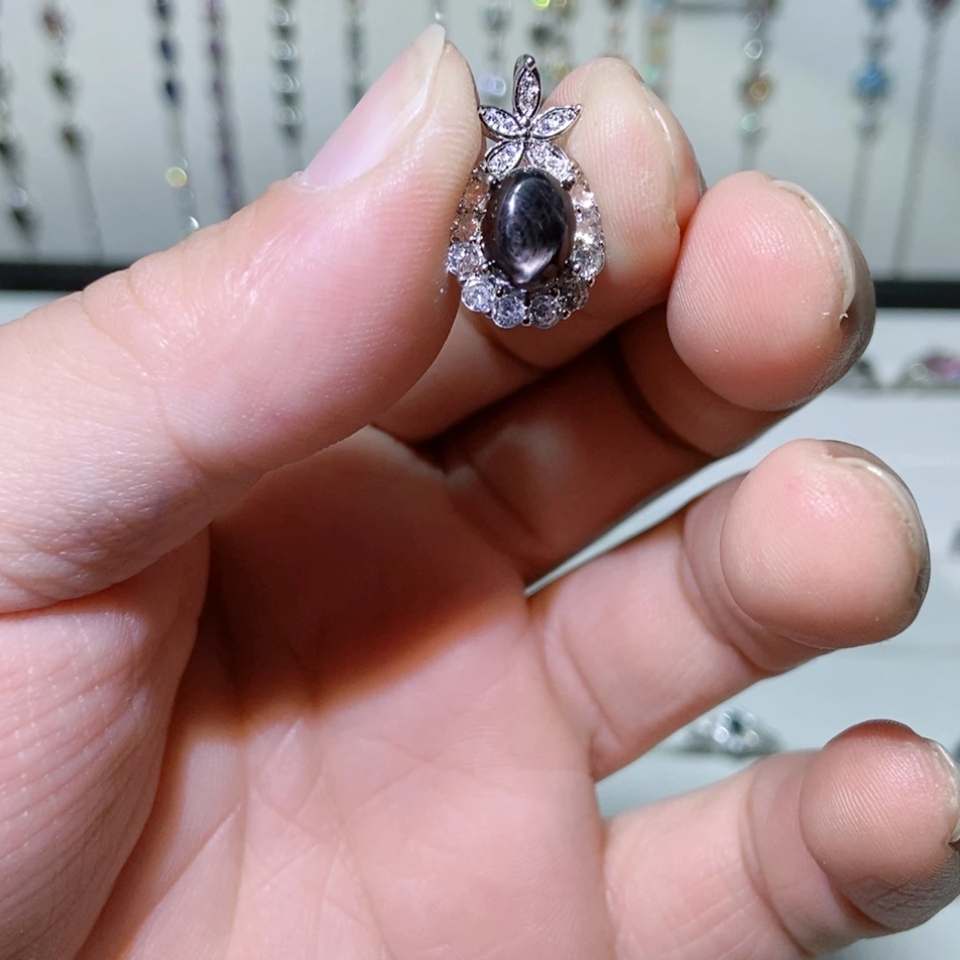 绿水晶戒指银S925镶嵌