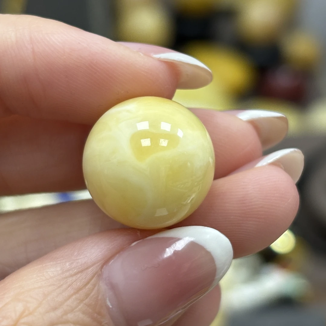 16.3mm瑕疵· 1-小妖珠宝天然原矿琥珀蜜蜡