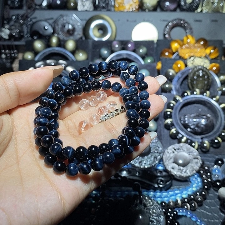 黑曜岩未镶嵌手链用****1