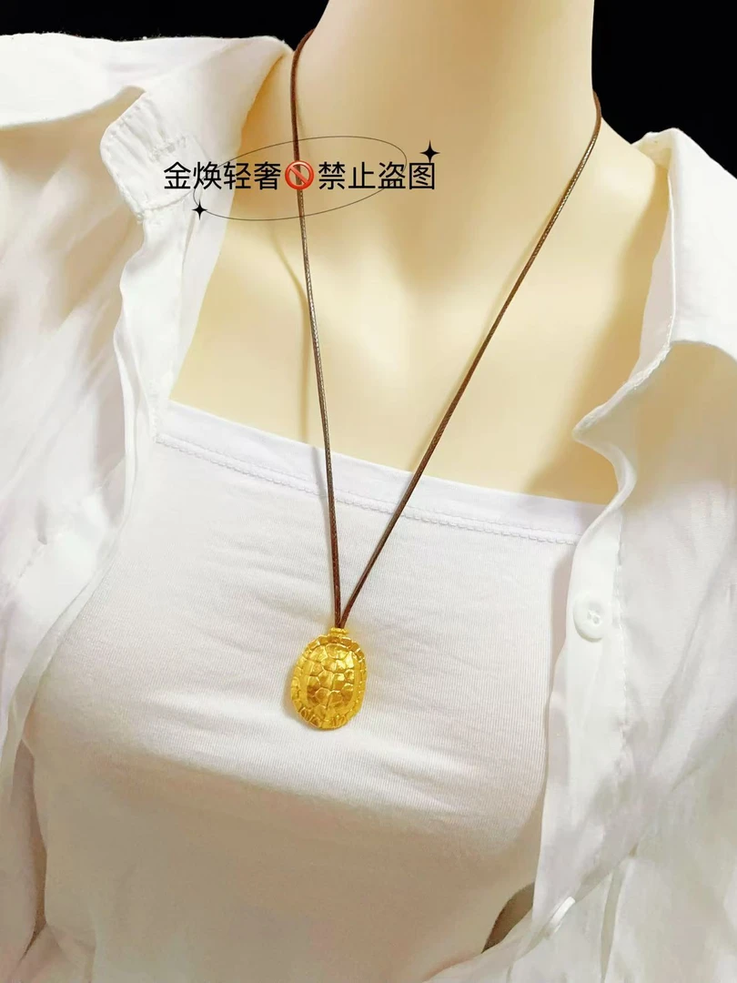 合金棉绳项链 高品质金色富甲一方项链锁骨链轻奢饰品链子首饰