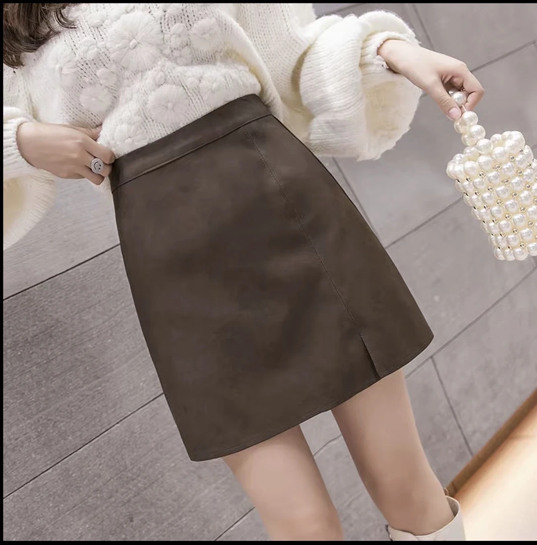 561#气质百搭半身皮裙（微瑕介意勿拍）