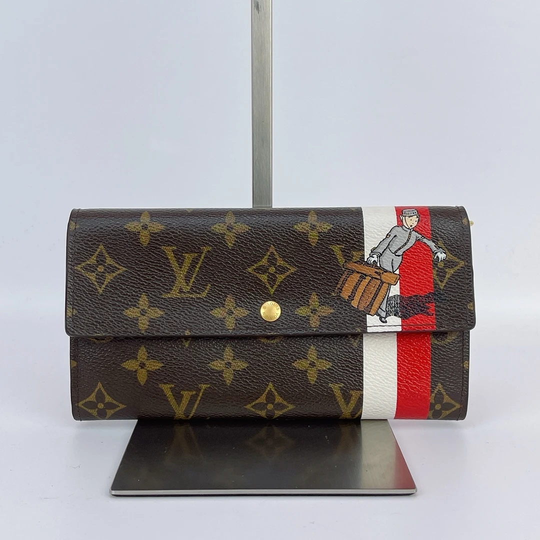 95新 LouisVuitton/路易威登 路易威登 老花彩绘钱包长18 A799