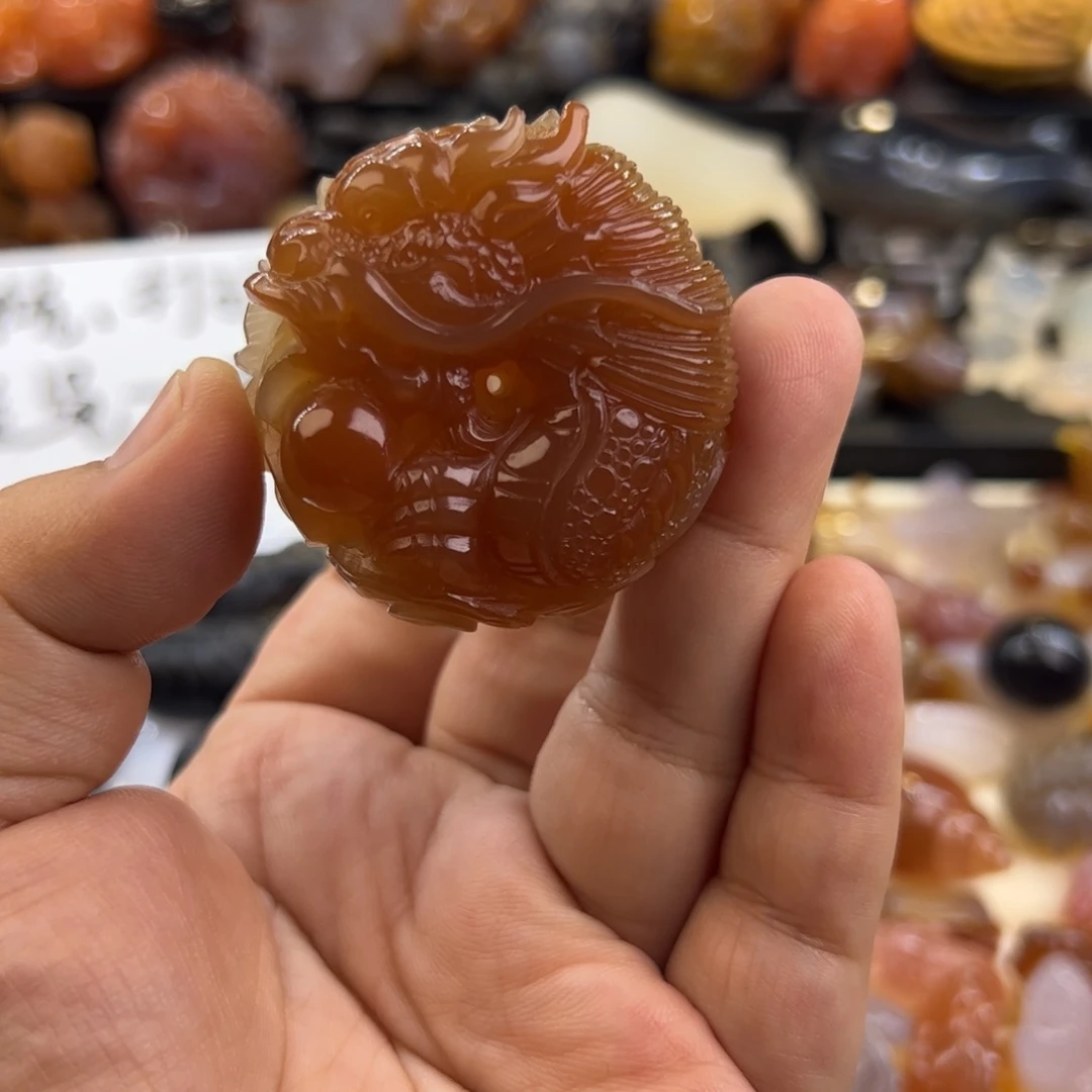 未镶嵌手玩摆件定制玛瑙龙扣
