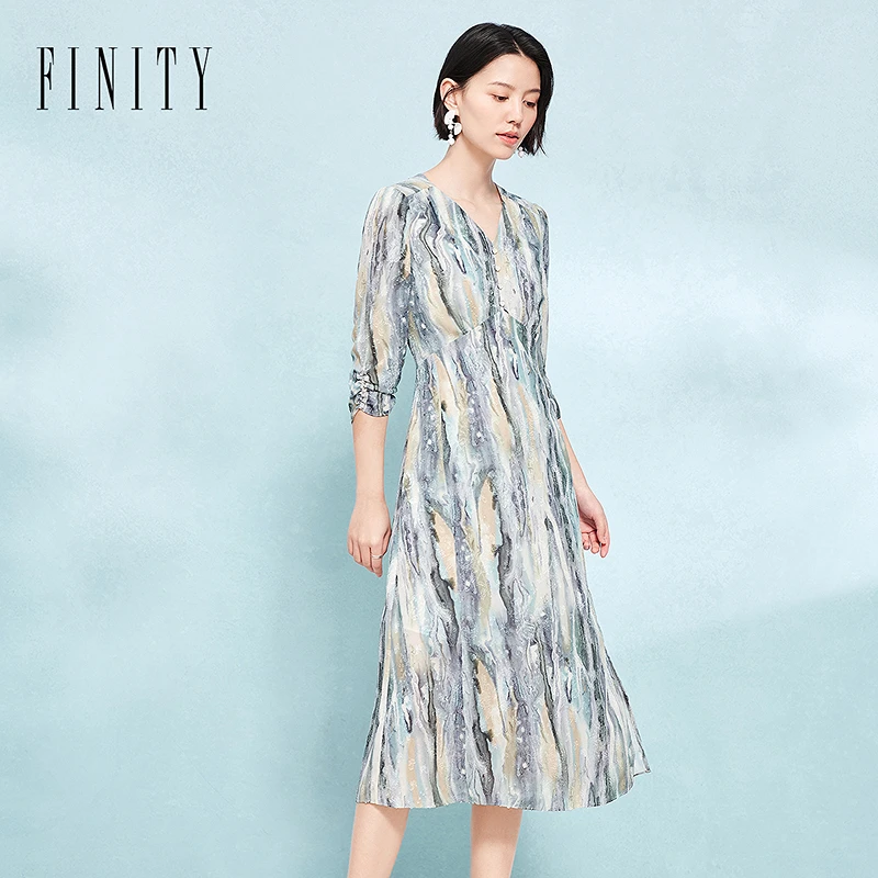FINITY 新款连衣裙气质时尚收腰优雅轻奢 F21Y1C09L5