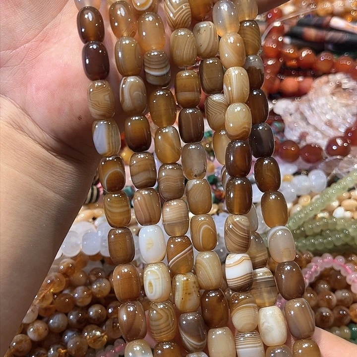 玛瑙/玉髓合金珠宝半成品玛瑙一条10x13mm