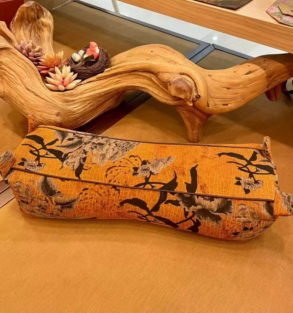 【熹宸香云纱】香云纱桑蚕丝中草药花草助眠护颈椎枕肩颈枕富贵包枕