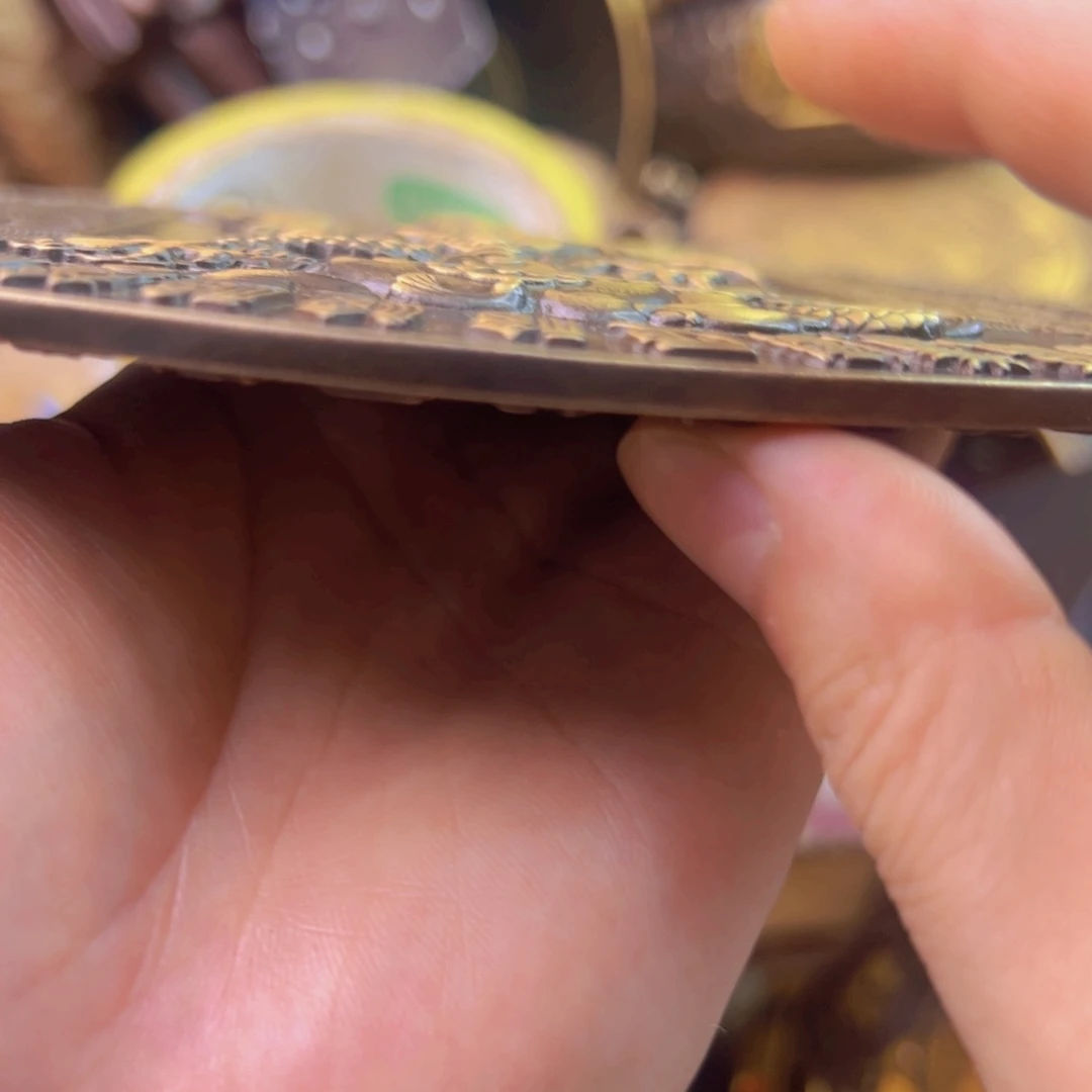 定制紫金风磨铜双面财神盘