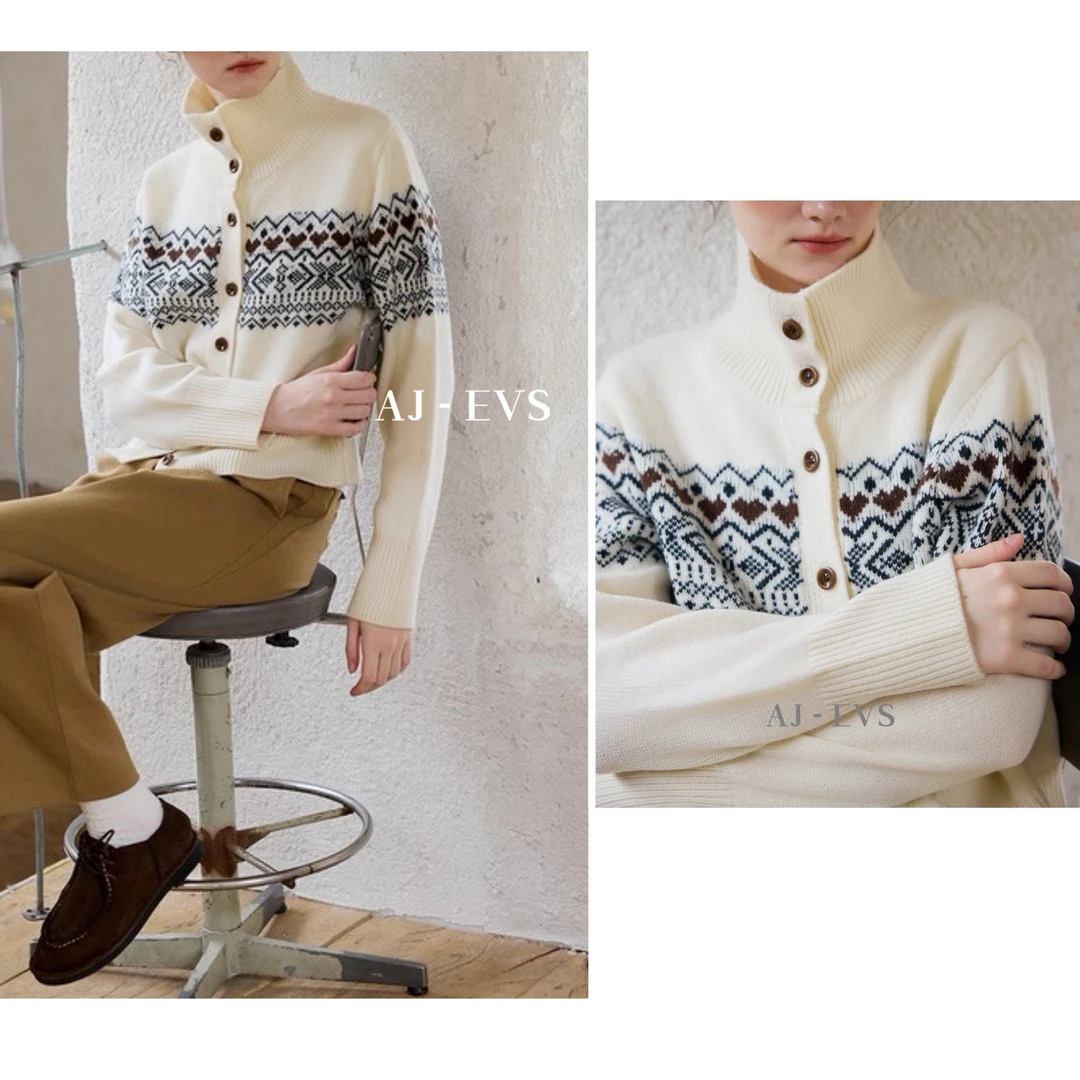 AJ - EVS【伦敦老钱风·气质全羊毛加厚针织外套25111701】