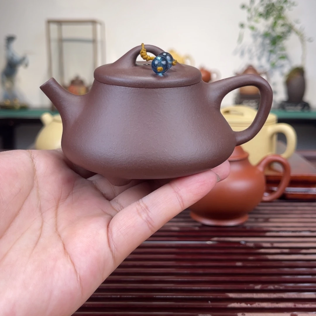 紫砂茶壶150毫升半手工紫泥子冶石瓢