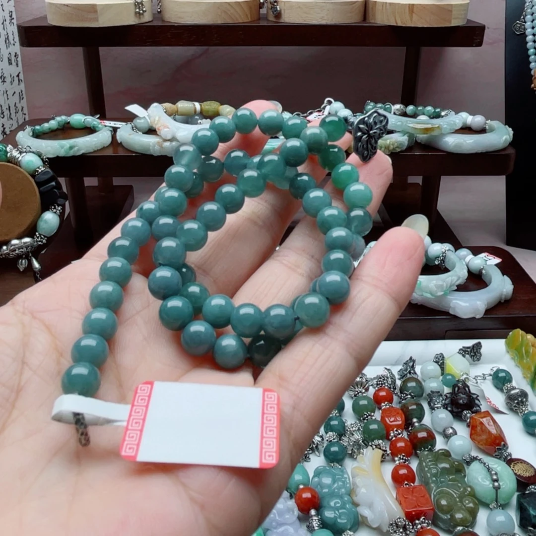 翡翠未镶嵌手链百搭项链