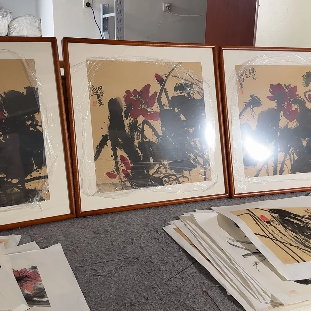 任***能国画郑志超精品带框3张