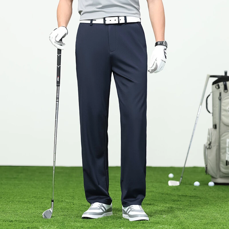 直筒中青年长裤春夏季2025休闲男装男士球裤高尔夫新款户外桑蚕丝