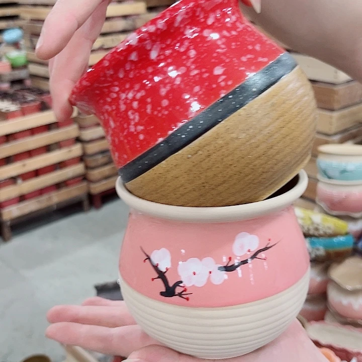 有孔.凑单10元陶瓷花盆发货！