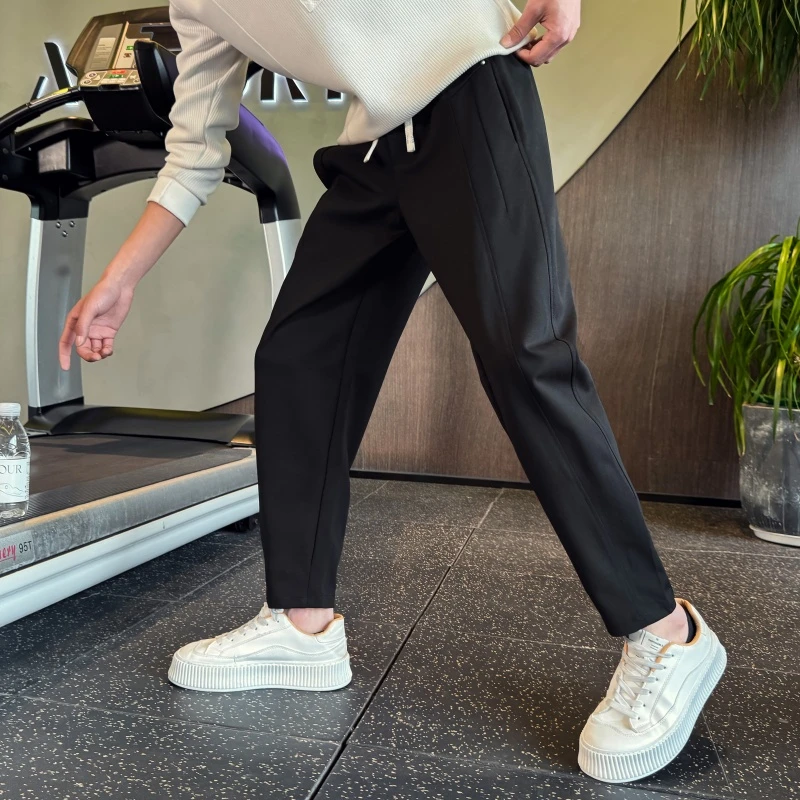 男士裤子秋冬款潮流弯刀裤2025新款宽松直筒休闲裤男女同款长裤