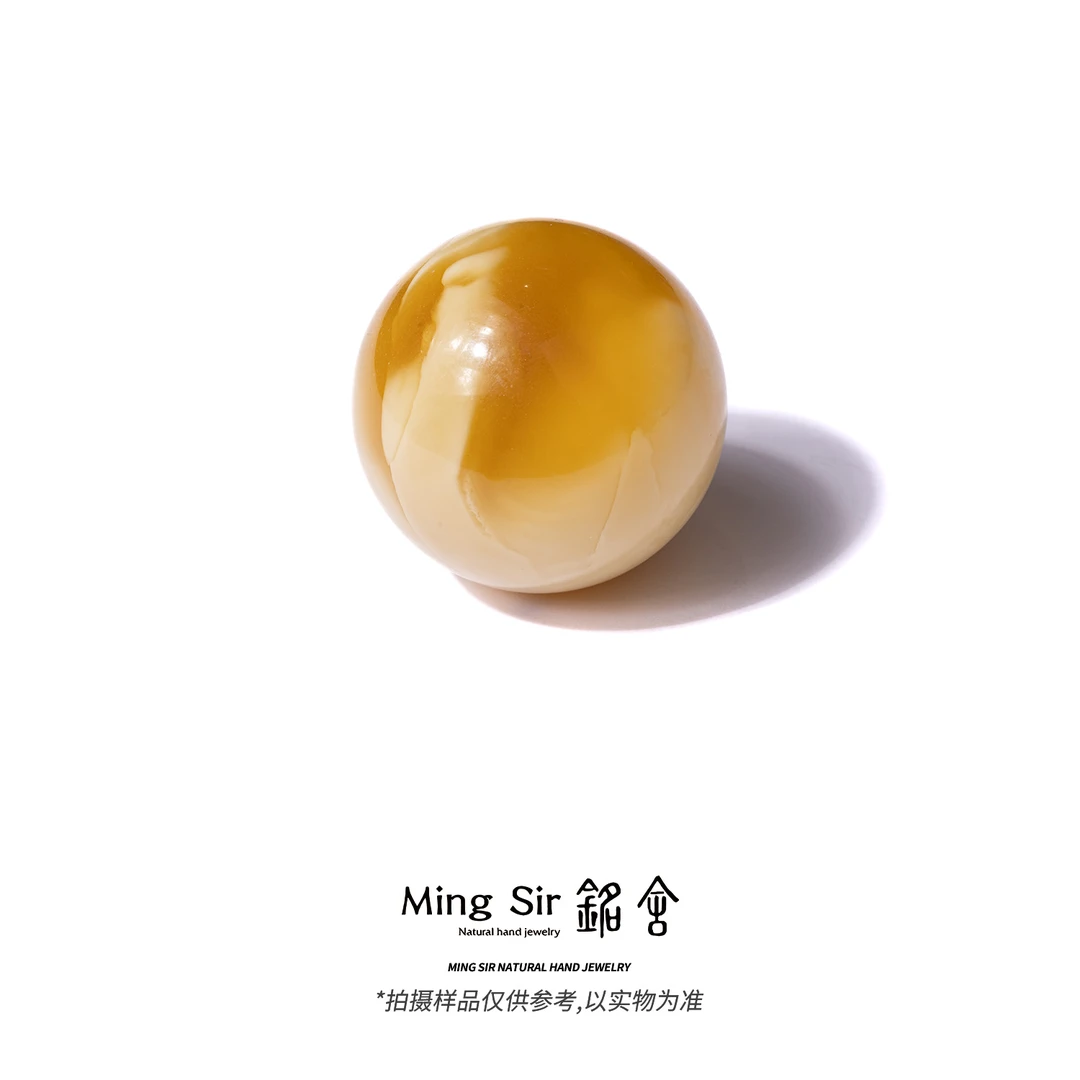 【铭舍 东方既白收藏级妖花大单珠瑕20mm+】单珠-6.18蜜蜡原矿原石