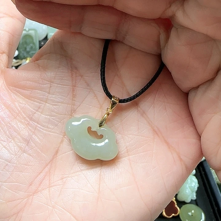 和田玉银S925镶嵌吊坠(不含链)